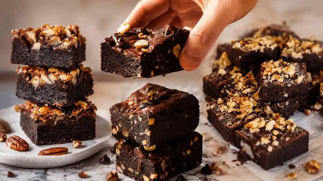 Dates & Walnut Fudge Brownies